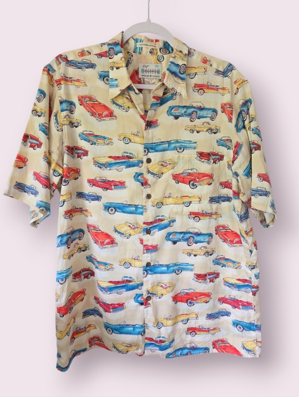 Vintage Reyn Spooner Classic Cars Button Down Shirt M
